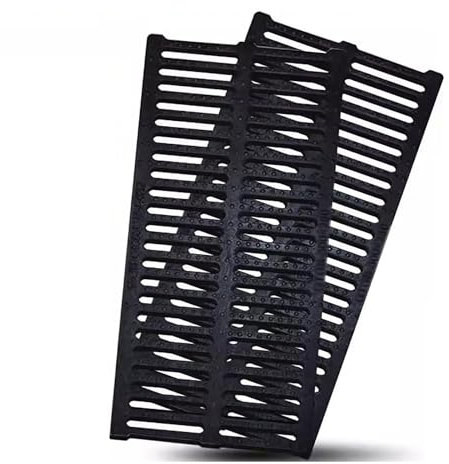 2 pezzi di griglia di scarico for fossato lungo nero in resina, griglia di copertura for filtro fognario in plastica polimerica, copertura for grondaia for casa/marciapiede(50x50x5cm/19.7x19.7x2in)