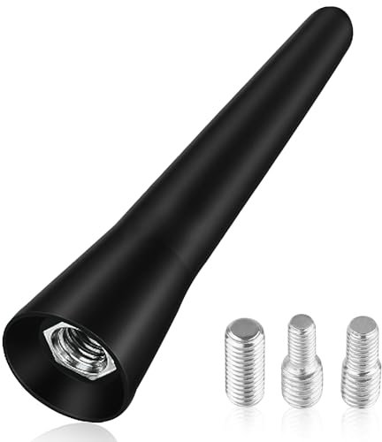 6.5cm Mini Car Radio Aerial Antenna,Universal AM/FM Roof Car Aerial Replacement,Small Short Antenna Mast with Waterproof Rubber Shell,Compatible with Most Vehicles,Includes M4, M5, M6 Screws
