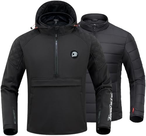 IRON JIA'S Motorradjacke für Herren alle Jahreszeiten, CE-Schulterpolster und Ellbogenpolster, herausnehmbares Futter zum Schutz vor Kälte und Wind M