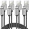 deleyCON USB-C Kabel SET (4 Stück - 0,5m 1m 2m 3,0m) Nylon Ladekabel Datenkabel USB Typ C Metallstecker Laden & Synchronisieren von Handy & Smartphone