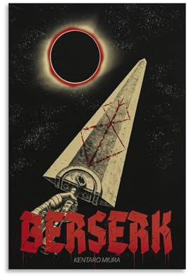 90er Jahre Cartoon Berserk Vintage Guts Cover Anime Poster Wanddekoration für Schlafzimmer Leinwand Gemälde Badezimmer Kunst Wanddekoration 20 x 30 cm
