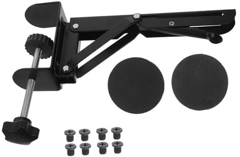 DIYEAH 1 Set Desktop Extension Board Bracket Arm Keyboard Hand Support Bracket Keyboard Accessories Keyboard Desk Mount Desk Extender Arm Stand Clamp on Desk Shelf Black Iron