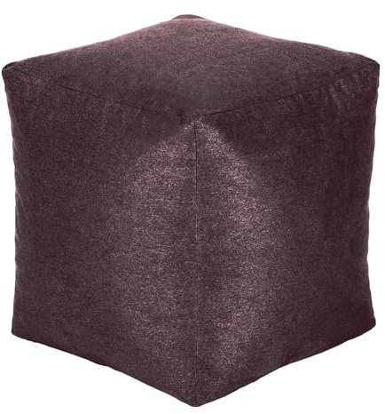Loft 25 Beanbag Fußhocker sitzpouf 27×45 cm Gaming Pouf für Erwachsene Wohnzimmer Fußstütze für den Innenbereich Pouf sitzkissen Langlebig Quadratische Pouffe Sitzsack (Lila)