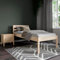 Hansales Seniorenbett 70x200 cm Triin Scandi Style ohne Rollrost aus hartem FSC® Birken Massivholz - über 350 kg - Holzbett 55 cm hoch mit Kopfteil.