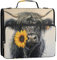 Highland Cow Calf Binder Zipper Organizer 3 Ring Binders 1 1/2 Inch D Ring Binders with Strap Middle School Bag Storage Portfolio Case with Handle