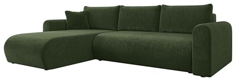Mirjan24 Ecksofa Eliwo, Design Eckcouch, Couch mit Schlaffunktion und Bettkasten, Wohnlandschaft, Bettfunktion L-Form Sofa, Ottomane universell (Clara 215.10)
