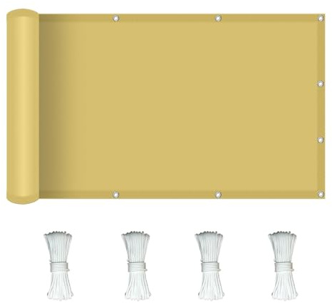Sun Sonnensegel 120 x 150 cm Sonnenschutz Windschutz Baldachin UV Schutz mit Befestigungsseilen für Patio Hinterhof Rasengarten Outdoor-Aktivitäten, Creme Farben