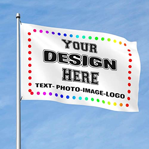 HUKQWX Personalisierte Flagge,Flagge Selbst Gestalten Hinzufügen zu Foto/Text/Logo hinzu, für die Partydekoration im Freien im Garten Schlafzimmer Geburtstagsfeier Flur Balkon - Einseitig - 3X5 FT