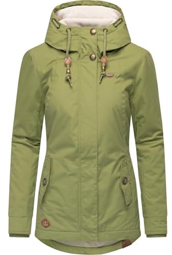 Ragwear Damen warme kurze Winterjacke mit Kapuze Monade Intl Olive Leaf25 Gr. 3XL