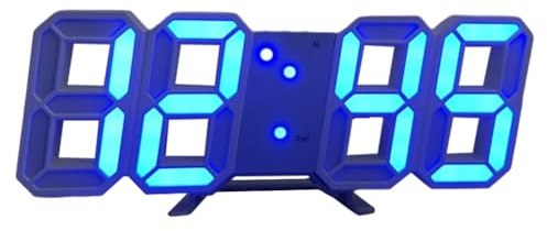 Flaroey 3D Digital Alarm Clock Wall LED Clock Desktop Alarm Clock with Temperature Suitable for Home Kitchen and Office B