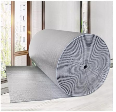 YPIOUREN Térmico De Pared Rollo En Hoja , Rollo Aislante De Aluminio For Radiadores, Película Reflectante De Calor For Ventanas, For Techos, Paredes Y Edificios De Acero(1000cm/393.7in,2cm/0.79in)
