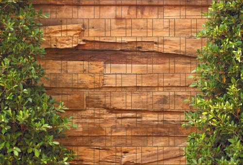 zaun|zu Holz & Lorbeer - Bedruckter Sichtschutzstreifen für den Doppelstabmattenzaun | moderner Motivdruck | Garten-Deko | Sichtschutz Rolle | Vlies | Windschutz 2,5m x 1,8m