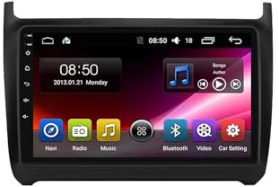 Car Radio para Volkswagen Polo 2010-2020 Android 15 9 Pulgadas Multimedia Pantalla con BT GPS WiFi Radio Backup Camera para, 4 Core 4G+64G