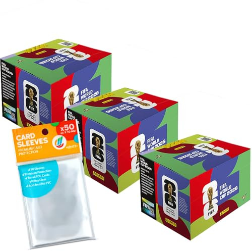 Set von 3 Stickern Weltmeisterschaft 2026 – 3 Alben (300 Tüten) + exklusive Collect-it Tüten
