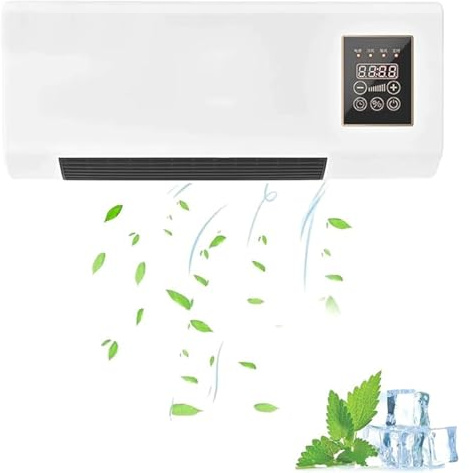 Ventilador circulador de aire, portátil de 2000 W montado en la pared, mini ventilador natural 2 en 1, sistema de calefacción y comodidad de verano for el hogar, cocina, sala de estar(A)