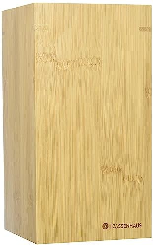 Zassenhaus Eco Bambus Messerblock ohne Messer, Holz, herausnehmbarer Borsteneinsatz, 12x23 cm, für 8-10 Messer, Universal Messerblock