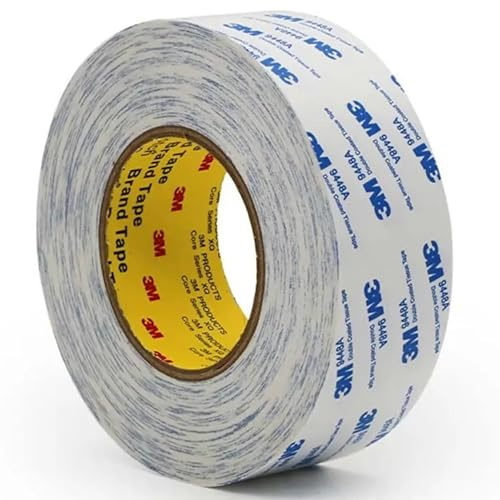 3M 9448A doppelseitiges Klebeband EXTRA STARK Dünnes Hochleistung Transferband Acrylatklebstoff Universal Temperaturbeständig Multifunktional Montageband Automotive (10mm X 10meter)