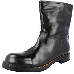 Prada Herren Schwarz Leder Stiefelette 2WG001 44 EU/UK 10