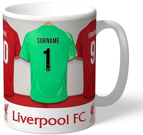 Personalised Dressing Room Shirts Photo Mug for Liverpool Supporters, Officially Licensed, with Club Colours, Ideal for Reds Fans, 11oz Ceramic Mug