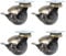 Aisaving Lenkrollen, drehbar, 360 Grad drehbare Kugelrollen, Oberplatte mit Kapuze, Möbelrolle, 4 Stück (Ball Caster with Brake, 1.5 (40mm))