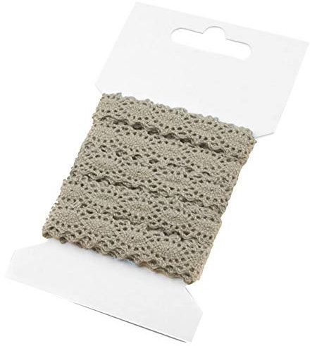 3m Klöppelspitze 12mm breit Farbwahl Spitze Spitzenband Spitzenborte Häkelspitze, Farbe:taubengrau