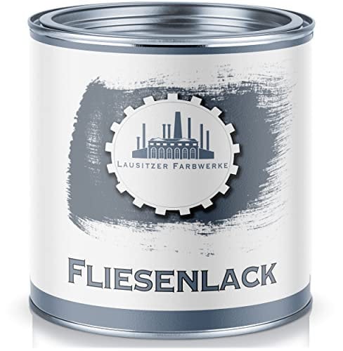 Lausitzer Farbwerke traditioneller 2-K Fliesenlack im SET für Fliesen inkl. Härter Fliesenlack GLÄNZEND Für Bodenfliesen & Wandfliesen 2-K Lack (1 L, Lichtblau)