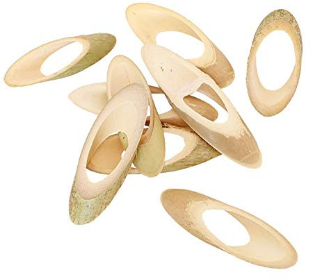 Chaks 10772, Lot de 24 Ronds de Serviette biseautés en Bambou Naturel