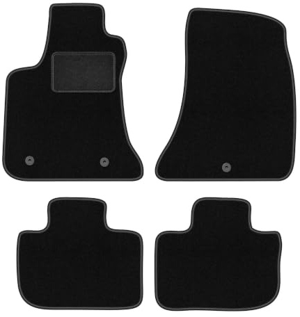 Velours-Fußmatten passend für Chrysler 300C 2004-2010, Schwarz, LUX | passend für Limousine/Kombi/Touring; Velours-Teppich (Polypropylen), ca. 6,5 mm; rutschfest, Universal-Befestigungen