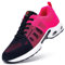 DYKHMILY Scarpe Antinfortunistiche Donna Leggere Cuscino d'Aria Scarpe da Lavoro con Punta in Acciaio Comode Traspiranti Sportive di Sicurezza Scarpe Estive (Rosa Fiamma 42 EU)
