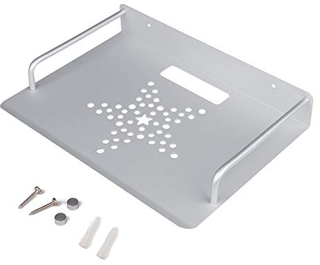 Lavandi Aluminum Alloy Wall Mount Bracket WiFi Router TV Box Aet-top Box TV Accessories (Silver)