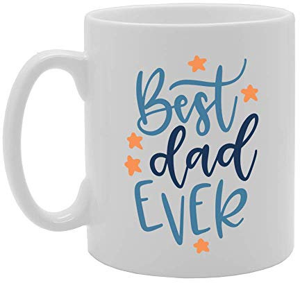 MG4795 Mug en céramique avec inscription « Best Dad Ever Stars »