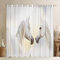 Loussiesd Pferde Fenstervorhang 175x140cm für Kinder Erwachsene galoppierendes Pferd Bedruckte Jungen Mädchen 3D Wildtiermuster Tierwelt Stil Blickdichte Vorhänge Zimmerdekoration Vorhänge Weiß