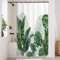 Baccessor Duschvorhang mit tropischen grünen Pflanzen, wasserdicht, waschbar, Stoff, Sommer, Badezimmer, Dekoration, Botanische Banane, Monstera, Blatt, Palme, Duschvorhang mit Haken, 91,4 x 183,9 cm