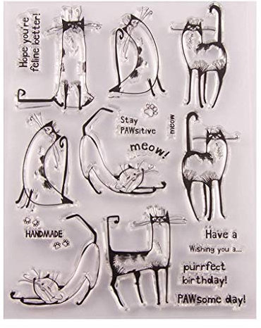 Silikon-Stempel mit Katzen-Motiv, transparent, für Scrapbooking, Prägung, Album, Dekoration, Kunsthandwerk, sehr praktisch und beliebt