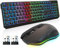 KLIM Blaze & Chroma Wireless Bundle - US LAYOUT - Wireless Gaming Keyboard and Mouse Combo - Responsive Durable Ergonomic - Backlit Keyboard - RGB Gaming Mouse Wireless - Long-Lasting Built-in Battery