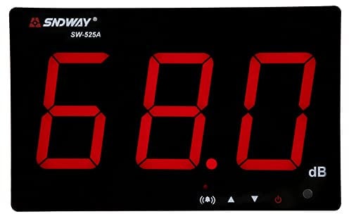 Fonometro a Parete, 30-130dB Misuratore di Decibel con Display LCD Misuratore di Livello Sonoro Digitale a Parete Digitale SPL Meter USB Lettore di Livello di Pressione Sonora, SW-525A