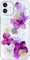 Abbery Handyhülle für iPhone 12 Mini Hülle Durchsichtig Echte Getrocknete Blumen Mit Motiv Muster Glitzer Dünne Transparente Silikon Frauen Mädchen Stoßfeste Schutzhülle (Lila Blumen)
