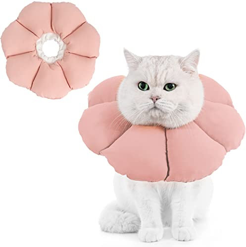 Avont Halskrause Katze, Einstellbar Halsband Weich Halskragen Cat Leckschutz Kragen für Klein Hund Nach Operation Schutzkragen -M|Pink