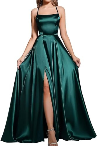BABYONLINE D.R.E.S.S. Cocktailkleid, lang, schick, mit Schlitz, rückenfrei, A-Linie, Damen, lang, für Zeremonien