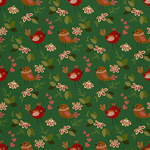 HEKO PANELS Stoff Oxford Wasserdichte Meterware Canvas-Stoff Polyester Stoff Zum Nähen Nähstoffe Dekostoffe Wasserabweisend Blickdicht Vögel 1 Meter 155 x 100 cm