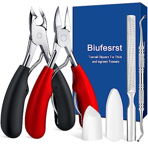 Biufesrst Coupe-ongles pour les personnes âgées, coupe-ongles épais, coupe-ongles incarnés, coupe-ongles extra large professionnel pour adultes avec long manche