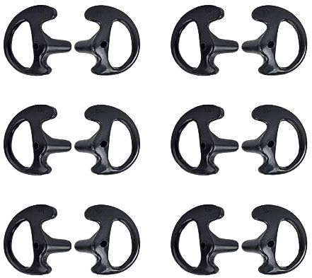 UAYESOK Auricolari di ricambio in morbido silicone per Motorola Kenwood, radio bidirezionale, aria acustica, walkie talkie (S, nero)