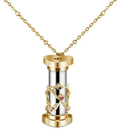 Egujiwa Collana Mini Caleidoscopio Caleidoscopio Ciondolo per Adulti in Ottone Dorato per Regalo per Bambini (Colore Assortito)