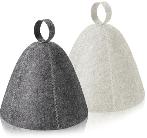 Lithyc 2 PièCes Bonnet De Sauna, Chapeau Sauna en Feutre,Bonnets De Sauna Pour Hommes et Femmes, Accessoires de Sauna IdéAux,Protection de TêTe Respirante, Adaptés Aux Saunas, Spas, Salles De Bains