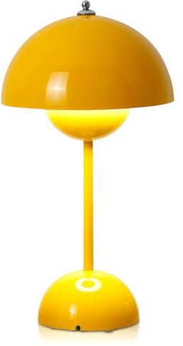 LOMUG Pilzlampen Tischlampe, LED Tischlampe Kabellos Akku Flowerpot Moderne Dekorative Tischleuchte Touch Dimmbar mit 3 Helligkeitsmodi für Kinder Erwachsene Schlafzimmer Büro Bars Restaurants