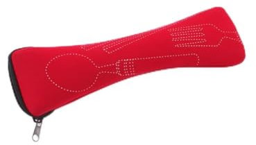 fxwtich Tragbare Aufbewahrungsbox für Reisegeschirr und Netztasche, recycelbare Bestecktasche für Besteck-Set, Essstäbchen, Löffel, Gabel für Camping, Reisen, Picknick, Offi-Orange