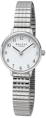 REGENT Damen Armbanduhr Analog Edelstahlarmband Silber URF1510 Analoguhr