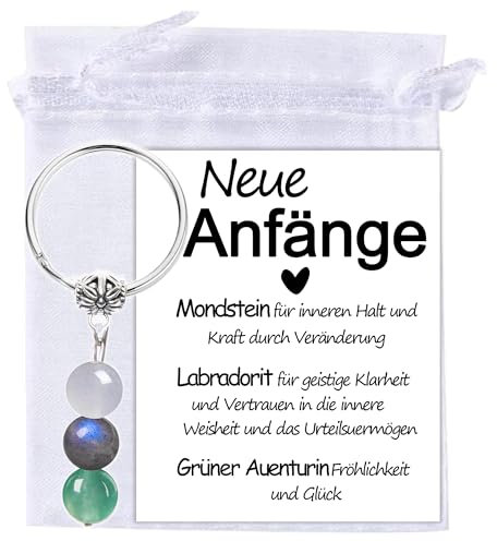 Schlüsselanhänger Kristall Edelstein Geschenk für Neuanfänge, Neuanfangsgeschenke für Frauen, Abschiedsgeschenke für Arbeitskollegen, inspirierende Ermutigung zur Genesung nach Scheidung und Trennung