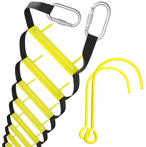 Reusable Fire Escape Ladder | Climbing Anchors Included | Rope Ladder Fire Escape For Homes 3rd Floor | Portable, Foldable & Compact | Emergency Ladder For Balcony & Window Escape