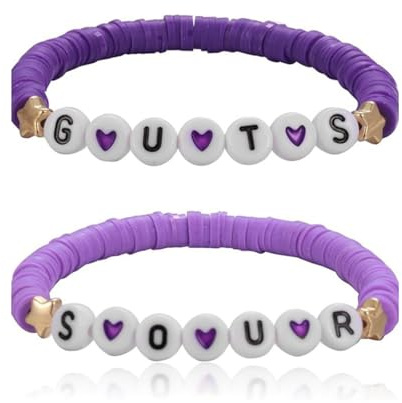 AITELEI Olivia Bracelets Set for Women GUTS/SOUR Album Concert Inspired Bracelet Sets Gifts Soft Pottery Bracelet Jewelry Handmade Friendship Stretch Bracelets for Music Singer Fans
